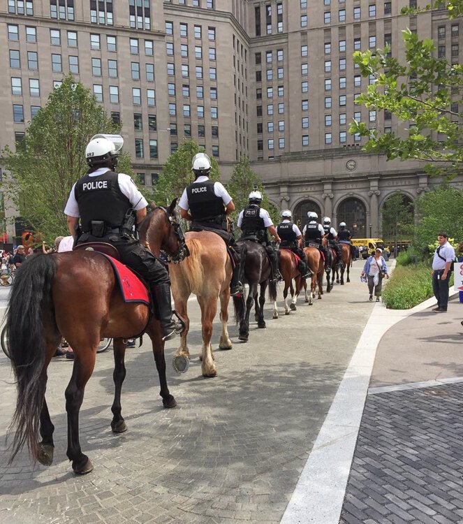 <span class="content-image-text">The Mounted Unit patrolling the 2016 Republican National Convention in Cleveland.</span>