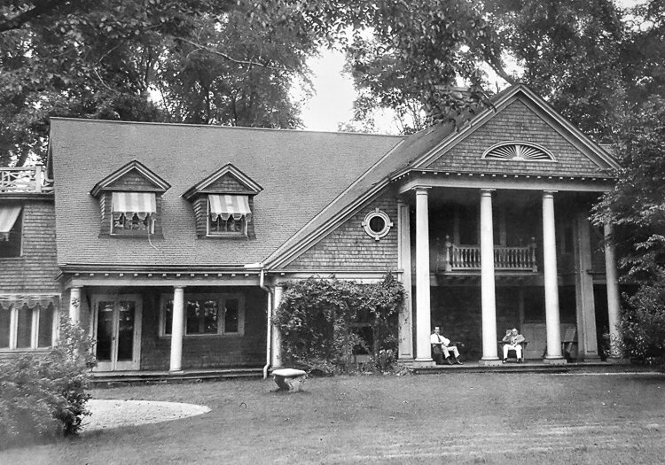 Oliver and Ina Clay acquired the property at 12407 Coit Road "North Acres" and commissioned Arthur N. Oviatt to build this sprawling eclectic Cape Cod cottage in 1900 on a four-acre site.