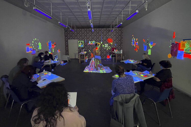 Participants in DayGloLAB are encouraged to get creative with the paint.