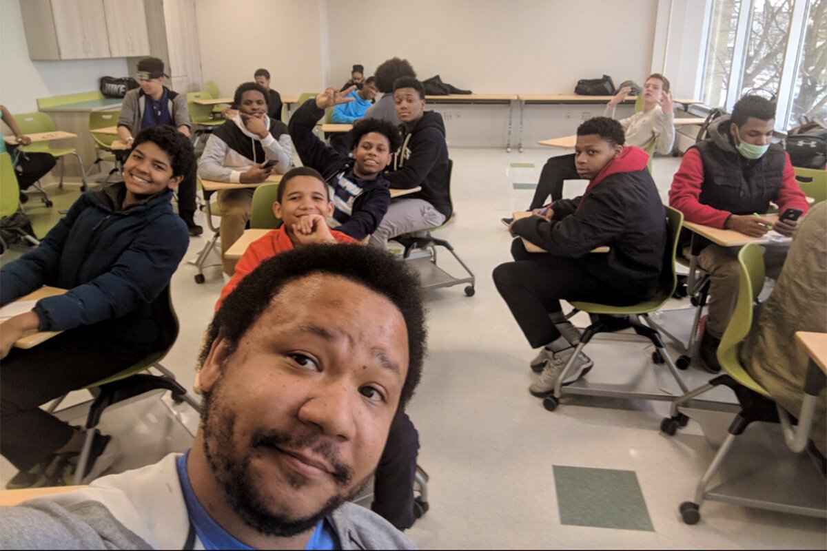 Robert Gatewood teaches a Games Culture and Development class at Campus International High School.