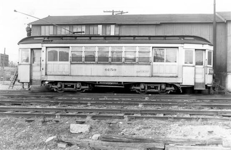 <span class="content-image-text">The Lake Shore Electric Interurbans at the Cleveland Railway Company's streetcar yards on Detroit Ave. in western Lakewood</span>