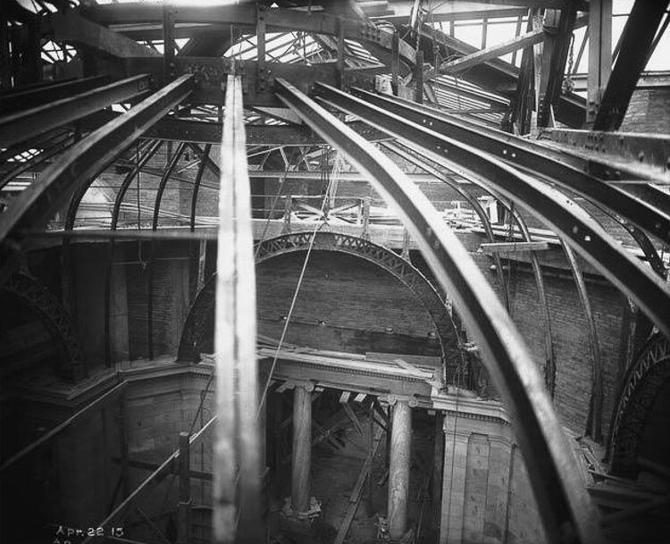 <span class="content-image-text">Rotunda interior during construction, April 22, 1915.</span>