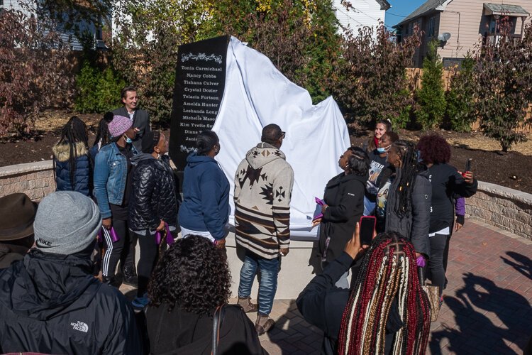 Unveiling of the monument at the Garden of Eleven Angels.