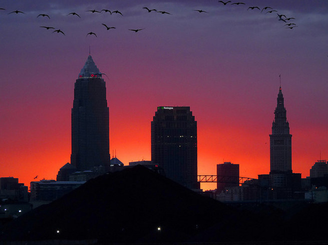 cleveland at night