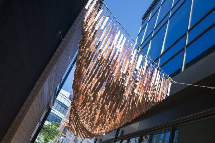 Stratus by artist Laura Skunta in the Van Aken Bowser Alley.