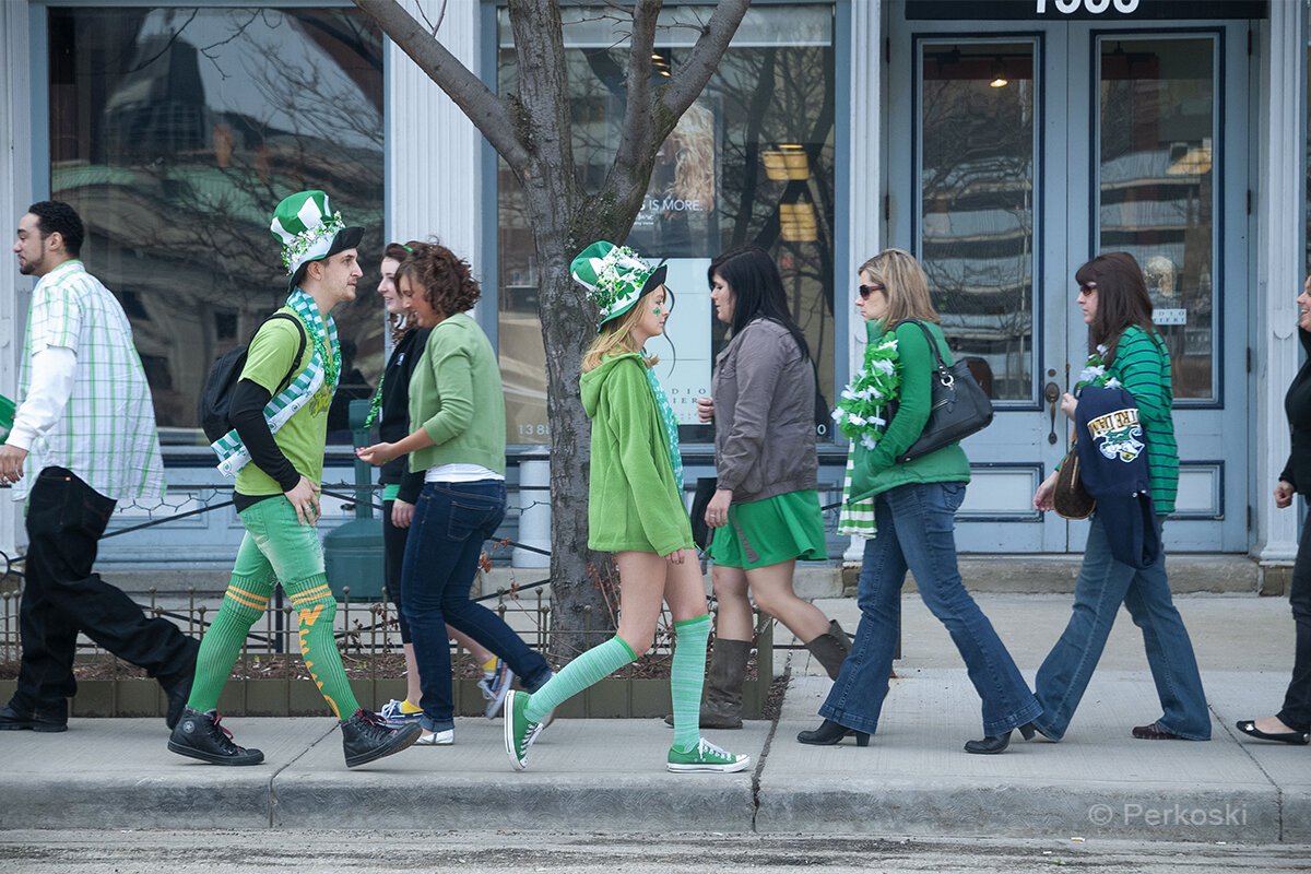 West 6th Street - Downtown on a past St Patrick's Day